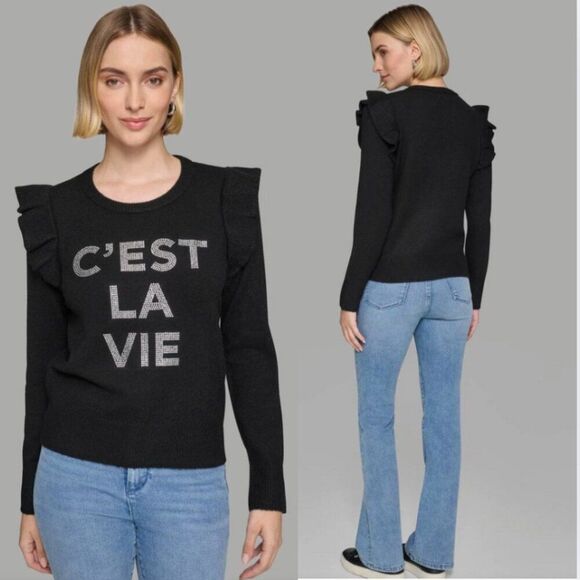 NWT Karl Lagerfeld C'est La Vie Sweater - Picture 1 of 7